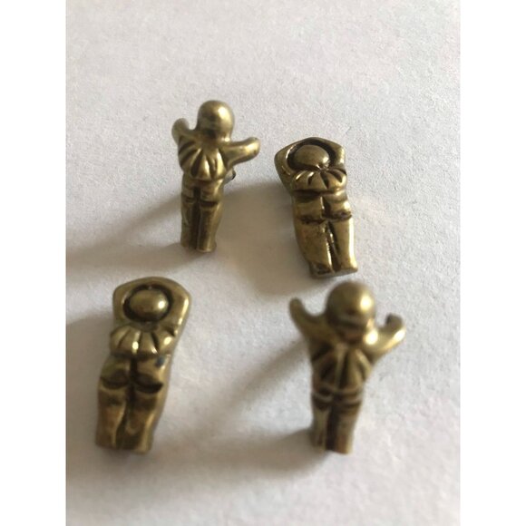 Vtg 1970's Male Female Screw Together Molten Brass Cufflinks Brutalist Modernist - Picture 8 of 10